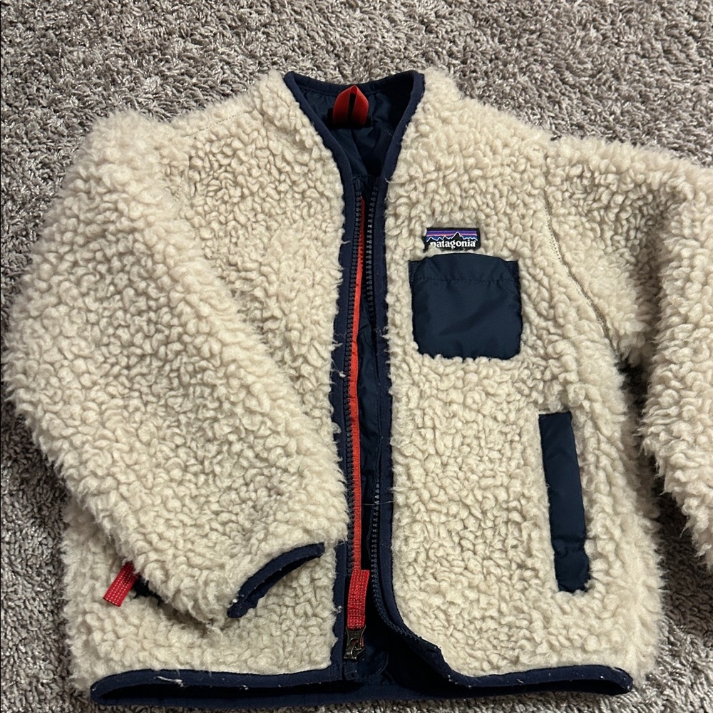 Patagonia Cream and Navy Sherpa Jacket